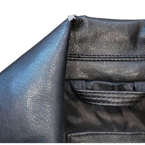 Abercrombie & Fitch Blazer Women's XS Black Vegan Leather One Button Classic - Picture 2 of 8